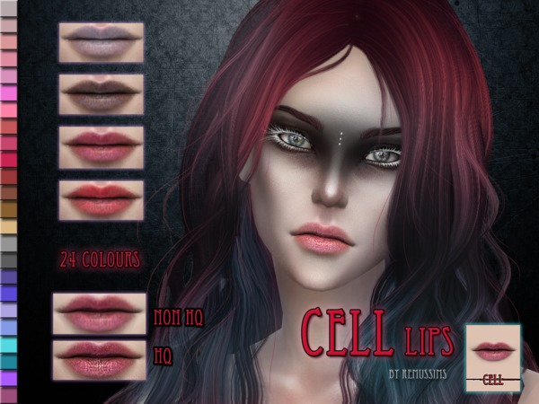 Sims 4 — Cell Lips by RemusSirion — I reworked my first lips for TS4 and this lipstick came out! I personally perfer