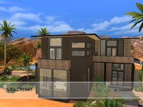 Sims 4 — Villa Dessert by Juulssims — Big Villa created in Oasis Springs. It has a slight industrial style, but is still