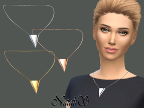 Sims 4 — NataliS_Inverted Triangle Necklace by Natalis — This simple necklace lies flat to the chest with a sharp