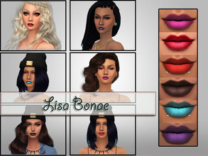 Sims 4 — Lip Lined Lipstick by Lisa_Bonae — This makeup item is a lipstick that cover 6 different shades of color.