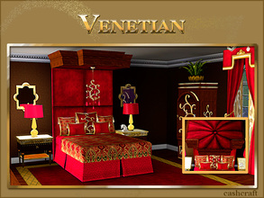 Sims 3 — Venetian Bed by Cashcraft — Inspired by the Venetian hotel in Las Vegas--custom canopy bed with a cushioned