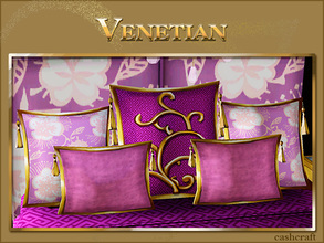 Sims 3 — Venetian Pillows by Cashcraft — A set of faux gold decorative pillows for the Venetian bed. Created by Cashcraft