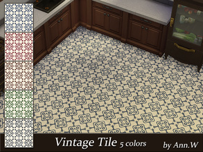 Sims 4 — Vintage Tile by annwang923 — Never get enough for vintage! Vintage Tile Build/Floor/Tile 5 Colors Price: $4