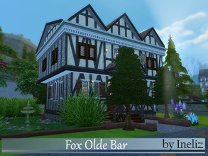 Sims 4 — Fox Olde Bar by Ineliz — The best place in town to meet up with people, entertain yourself and occasionally get