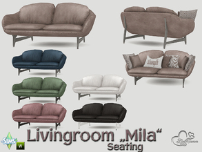 Sims 4 — Mila Living Loveseat by BuffSumm — Part of the *Livingroom Mila*