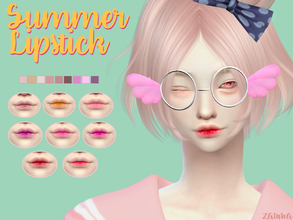 Sims 4 — Yume - Summer Lipstick by Zauma — Hello! New lisptick for females avaliable on 9 colors with CAS thumbnail. Hope