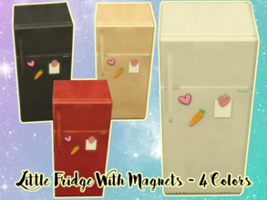 Sims 4 — Little Fridge With Magnets by fornoraisin — 4 colors included 