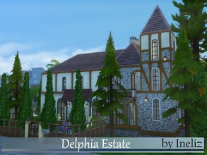 Sims 4 — Delphia Estate by Ineliz — The Delphia Estate is a grand and noble house for a family that is seeking a remote