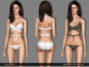 Sims 3 — Wrapped Up Bikini by Bill_Sims — YA/AF Swimwear/Sleepwear Recolorable | 1 channel 2 variations included Launcher