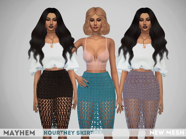 Sims 4 — Kourtney Skirt by mayhem-sims — hq texture standalone 16 colors New mesh by me Hope you liked it
