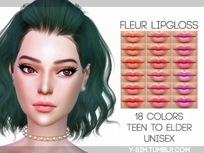 Sims 4 — [ Y ] - Fleur Lipgloss by Y-Sim — Soft lip gloss in orange, red, pink, and purple hues. Hope you enjoy! 18