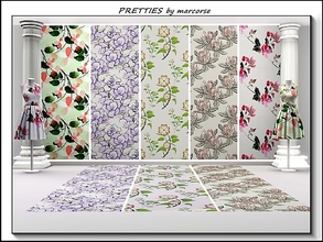 Sims 3 — Pretties_marcorse by marcorse — Five collected Fabric patterns with a floral motif. If you don't want the full