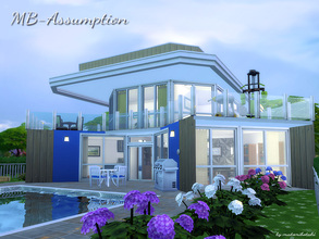 Sims 4 — MB-Assumption by matomibotaki — Modern Sims 4 family home in unusual built style and elegant design.Fully