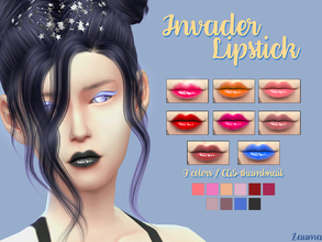 Sims 4 — Yume - Invader Lipstick by Zauma — Hello! New lipstick for females, avaliable on 9 colors with CAS thumbnail.