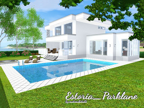 Sims 3 — Estoria_Parklane by matomibotaki — Stylish, split-level family home in pure white color. Not only an eycatcher,