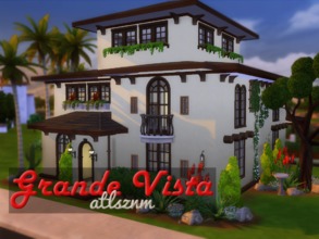 Sims 4 — Grande Vista | No CC by atlsznm — A mediterranean styled house built for a larger family. It has 3 floors. 1st