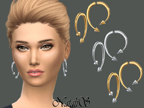 Sims 4 — NataliS_Winding Arrow Earrings by Natalis — Winding arrow earrings. Modern earring silhouette gives the illusion