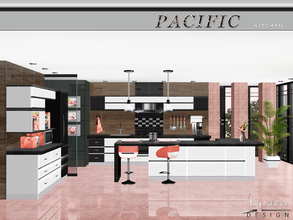 Sims 3 — Pacific Heights Kitchen by NynaeveDesign — Ample natural light and a splash of pink adds interest to the
