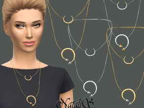Sims 4 — NataliS_Winding Arrow Necklace by Natalis —  Modern winding arrow necklace. FT-FA-YA 4 colors