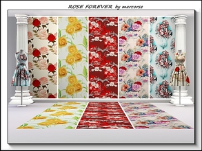 Sims 3 — Rose Forever_marcorse by marcorse — Five Fabric patterns with a rose theme [if you don't want the full set, you