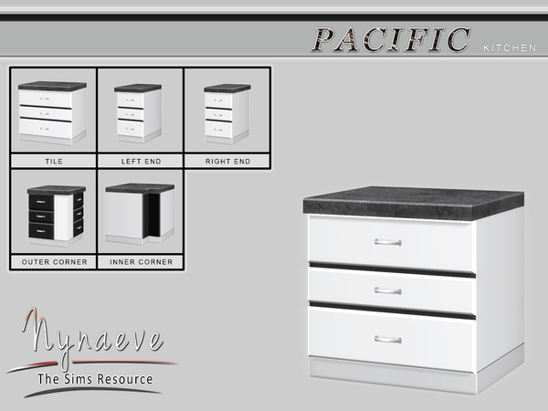 Sims 4 — Pacific Heights Kitchen Counter by NynaeveDesign — Pacific Heights Kitchen - Kitchen Counter Located in: