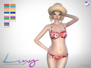 Sims 4 — Floral Bikini by LuxySims3 — Hey! Luxy updating! New bikini with 7 Swatches :) Thank you so much for following