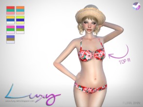 Sims 4 — Floral Bikini [TOP] by LuxySims3 — Hey! Luxy updating! New bikini TOP with 7 Swatches :) Thank you so much for