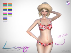 Sims 4 — Floral Bikini [BOTTOM] by LuxySims3 — Hey! Luxy updating! New bikini BOTTOM with 7 Swatches :) Thank you so much