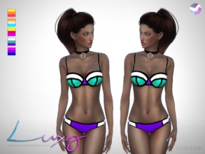 Sims 4 — Color Block Bikini by LuxySims3 — Hey! Luxy updating! New bikini with 5 Swatches :) Thank you so much for