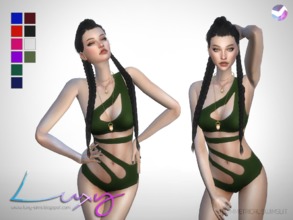 Sims 4 — Asymmetrical Swimsuit by LuxySims3 — Hey! Luxy updating! New swimsuit with 10 Swatches :) Thank you so much for