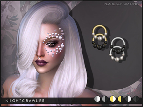 Sims 4 — Nightcrawler-PearlSeptumRing by Nightcrawler_Sims — Simple pearl septum ring for your sims Both genders 6 colors