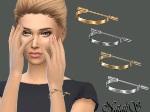 Sims 4 — NataliS_Tie-pin bracelet by Natalis — Tie-pin polished open bracelet. FT-FA-YA 4 colors.
