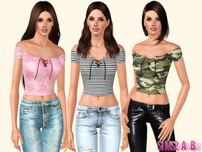 Sims 3 — 460 - Summer top by sims2fanbg — .:460 - Summer top:. Top in 5 recolors, Recolorable. I hope you like it