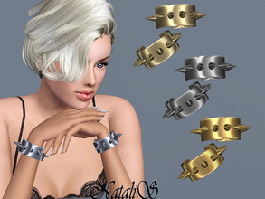 Sims 3 — NataliS TS3 Metal spikes cuffs FT-FA by Natalis — Shine metal spikes cuffs on both hands. FT-FA-YA.
