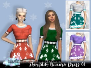 Sims 4 — Shimydim Unicorn Dress 01 by Shimydimsims — Hi ! I made my first clothing ! It's a short dress, top with a wool