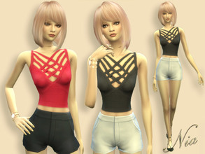 Sims 4 — Bandage Top by Nia — Bandage Top *Female Teens, Adults, Elders *8 Colors Available *Everyday, Formal, Party