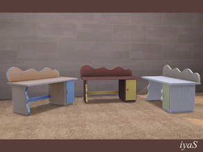 Sims 4 — Autumn Melody Desk by soloriya — Curved awesome desk for your kids. Part of Autumn Melody set. 3 color