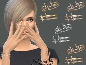 Sims 4 — NataliS_Double T-wire bracelets by Natalis — T- wire open hoop bracelets on both hands. FT-FA-YA 4 colors