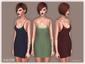 Sims 4 — Hannah Dress by Salem_C — new mesh 10 swatches HQ Texture (Compatible with HQ Mod by Alf-si) 