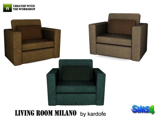 Sims 4 — kardofe_Living room Milano_Living Chair by kardofe — Comfortable and wide armchair with cushion in three