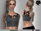 Sims 4 — IMF Embroidered Lace Crop Top by IzzieMcFire — Embroidered Lace Crop Top in 7 colors. Standalone item with