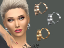 Sims 4 — NataliS_Hoop rectangular erarrings by Natalis — Metal hoop rectangular erarrings. FT-FA-YA 3 colors