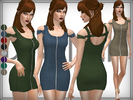 Sims 4 — Zip Fronf Bardot Dress by DarkNighTt — Zip Fronf Bardot Dress Have 8 colors. New Mesh. Handpainted Texture. Have