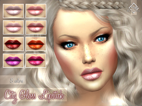 Sims 4 — City Gloss Lipstick by Devirose — Eight sophisticated colors for lips, with light effects, lighter colors ideal