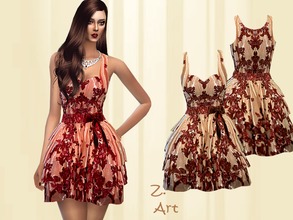 Sims 4 — Vintage Charm by Zuckerschnute20 — This pretty dress is made of crackling silk taffeta, take it :D 2 colors