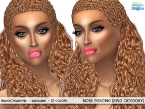 Sims 4 — Nose Piercing Left (ring category) by MahoCreations — 10 colors female - male basegame 