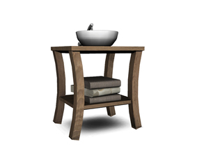 Sims 4 — Kayo Bathroom Sink by Angela — Kayo Bathroom Sink. Wooden base and white bowl, with shelf for your towels. 