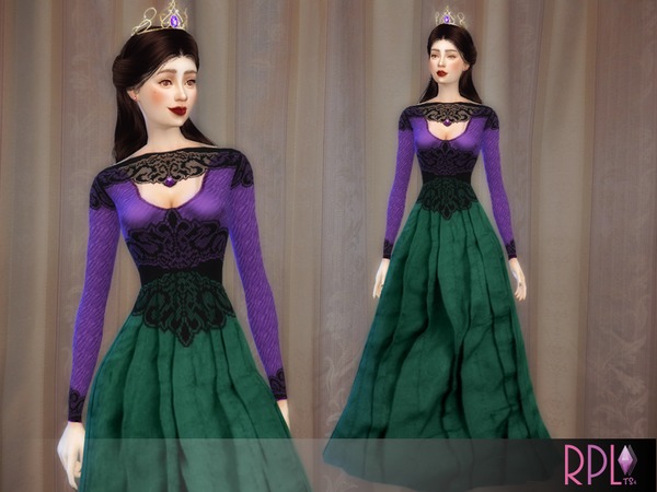 Sims 4 — Sophie Dress by RobertaPLobo — Medieval Inspired Dress ,with a lace details. Found in: Outfits - Long Dress.