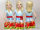 Sims 4 — Poppy Field Print Dress by lillka — Poppy Field Print Dress New item / one style I hope you like it :) Hair by