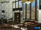 Sims 4 — kardofe_Studio Rome by kardofe — Study of industrial style, with table, chair, safe, closet files, auxiliary